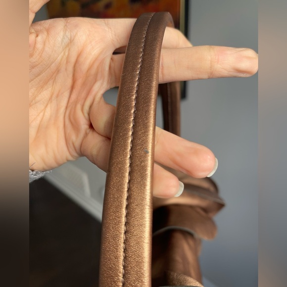 Vintage Prada Nappa Leather Shoulder Bag Ruffle Accents - Picture 10 of 16